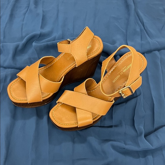 Brown Wedge Sandals - Picture 1 of 6